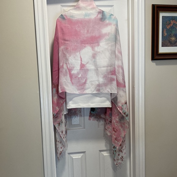 NWOT - Multi-Coloured Rectangular Pashmina Scarf With Soft Fringes - Picture 7 of 9